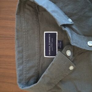 Men's Olive Green Button-Down Shirt